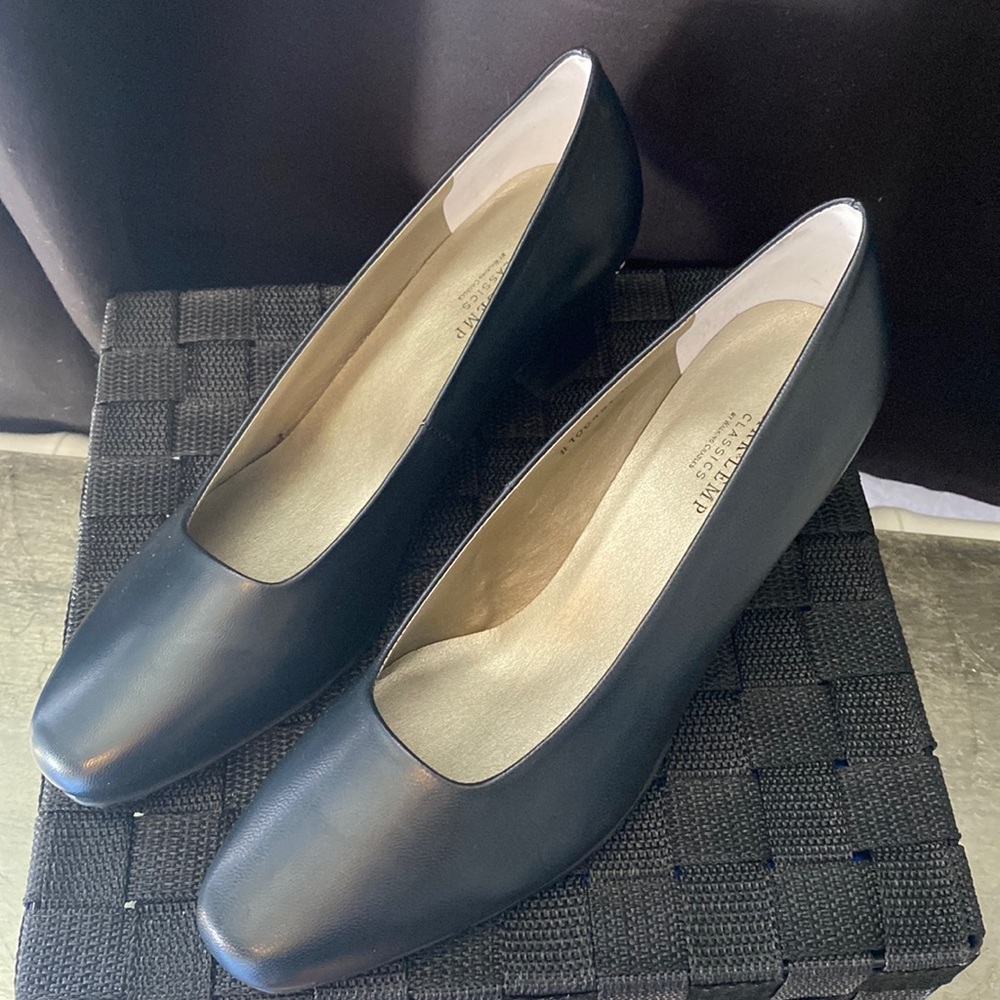 Beautiful navy blue low heel pump size 10W